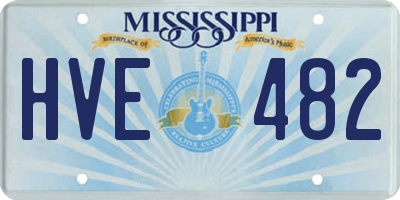 MS license plate HVE482
