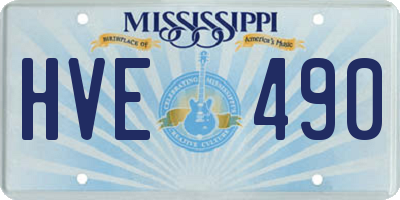 MS license plate HVE490