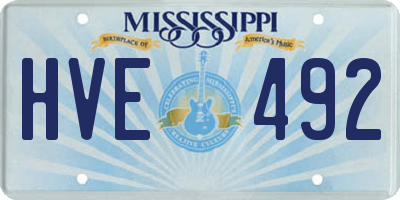 MS license plate HVE492