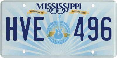 MS license plate HVE496