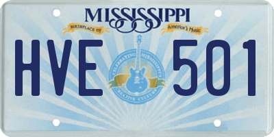 MS license plate HVE501