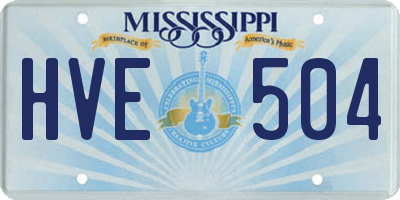 MS license plate HVE504