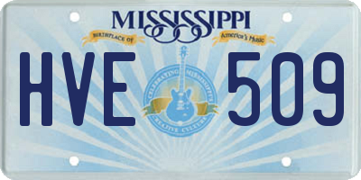 MS license plate HVE509