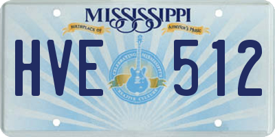 MS license plate HVE512