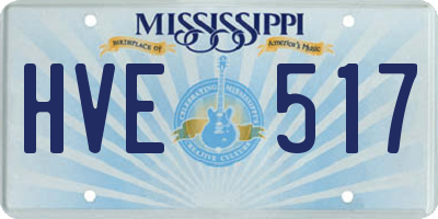MS license plate HVE517
