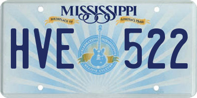 MS license plate HVE522