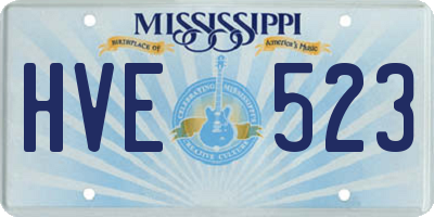 MS license plate HVE523