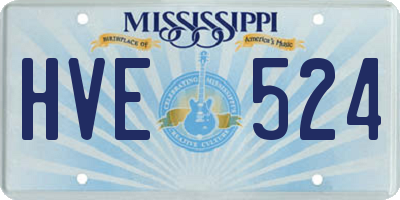 MS license plate HVE524