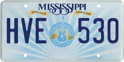 MS license plate HVE530