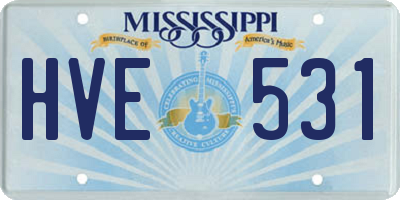 MS license plate HVE531