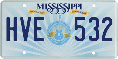 MS license plate HVE532