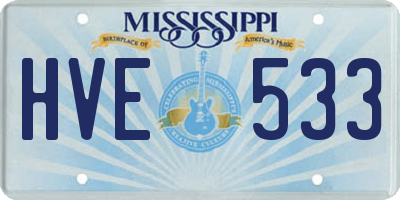 MS license plate HVE533