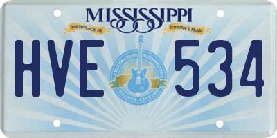 MS license plate HVE534