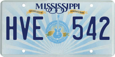 MS license plate HVE542