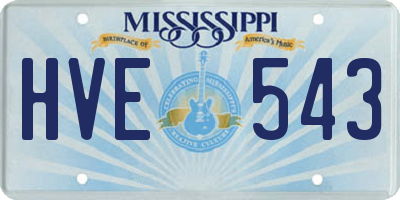 MS license plate HVE543