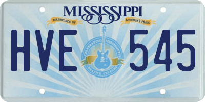 MS license plate HVE545