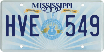 MS license plate HVE549