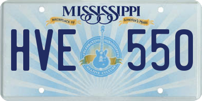 MS license plate HVE550