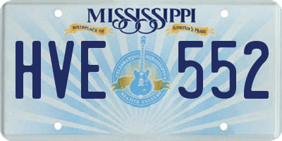MS license plate HVE552