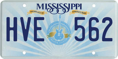 MS license plate HVE562