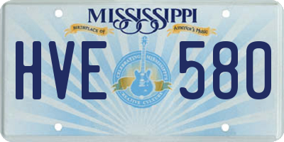 MS license plate HVE580