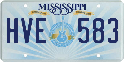 MS license plate HVE583