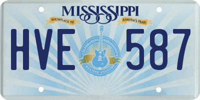 MS license plate HVE587