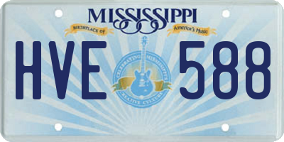 MS license plate HVE588