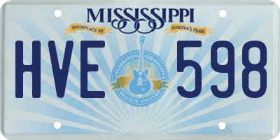 MS license plate HVE598