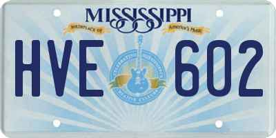 MS license plate HVE602