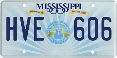 MS license plate HVE606