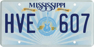 MS license plate HVE607