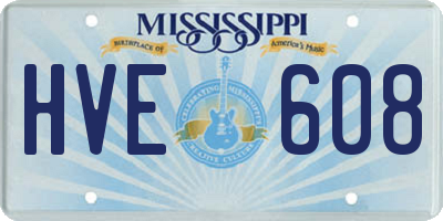 MS license plate HVE608