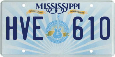 MS license plate HVE610