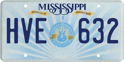 MS license plate HVE632
