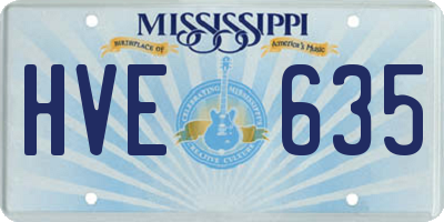 MS license plate HVE635