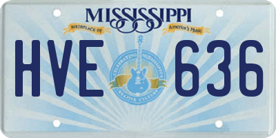 MS license plate HVE636