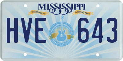 MS license plate HVE643