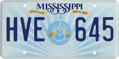 MS license plate HVE645