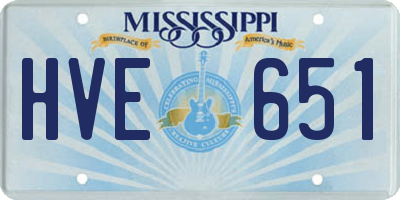 MS license plate HVE651