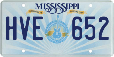 MS license plate HVE652