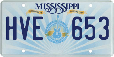 MS license plate HVE653