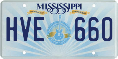 MS license plate HVE660