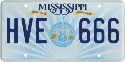 MS license plate HVE666
