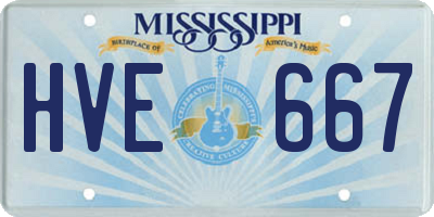 MS license plate HVE667