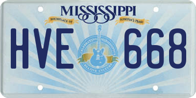 MS license plate HVE668
