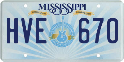 MS license plate HVE670