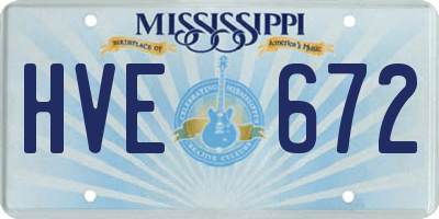 MS license plate HVE672