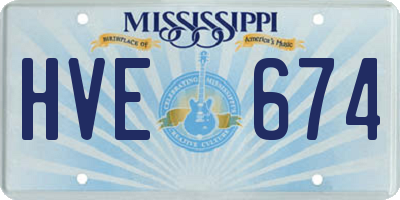 MS license plate HVE674