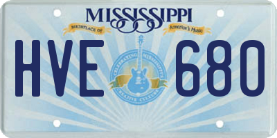 MS license plate HVE680